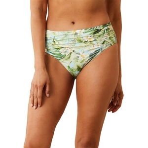 NWT Tommy Bahama Paradise Fronds Shirred High Waist Bottom - Lt Swimming Pool